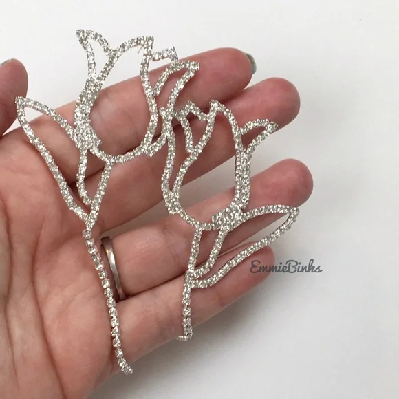 New For Love and Lemons Rhinestone Tulip Statement Earrings - Picture 6 of 11